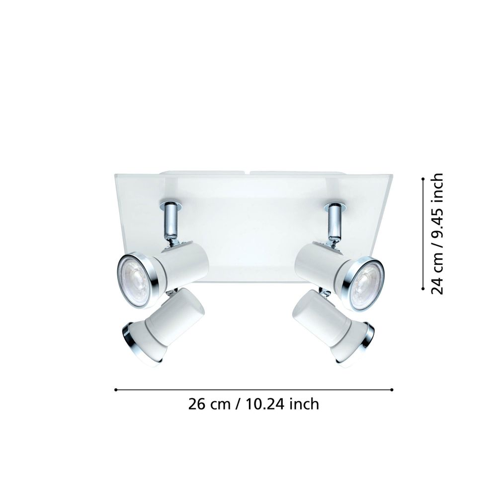 Eglo Tamara 1 reflektor/4, led, 4x3,3w, 4x240lm, ip44, krom/bijela  slika 5
