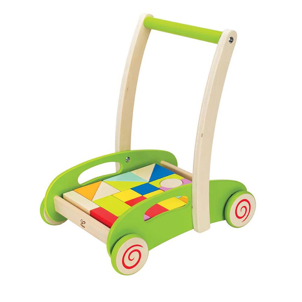 Hape Drvena guralica sa kockama Block And Roll E0371B  slika 2