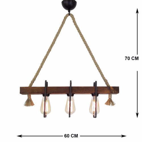 Demir Kütük 2 Walnut Chandelier slika 3