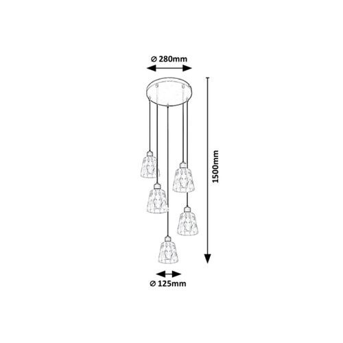 Rabalux Jarina,visilica E27 5x40W slika 2