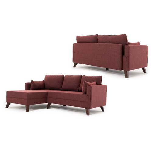 Atelier Del Sofa Kutna garnitura na razvlačenje, Bordo crvena, Bella Corner Sofa Left 2 - Claret Red slika 6