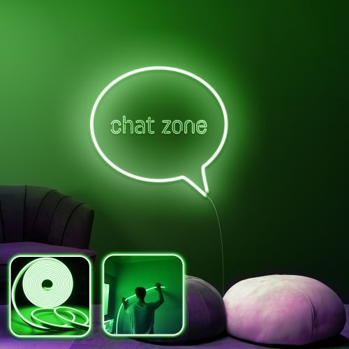 Chat Zone - Medium - Zelena Dekorativna Zidna LED Rasveta slika 1