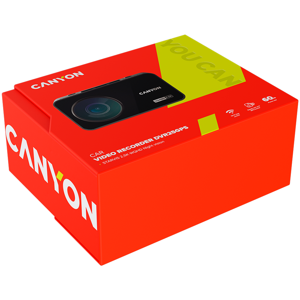 CANYON DVR25GPS Auto Kamera sa WQHD 2.5K Rezolucijom, Wi-Fi i GPS, Crna slika 13