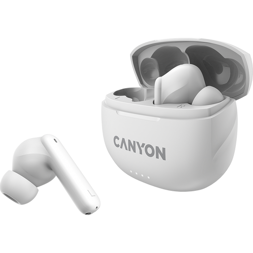 CANYON TWS-8, Bluetooth headset, with microphone, with ENC, BT V5.3 BT V5.3 JL 6976D4, Frequence Response:20Hz-20kHz, battery EarBud 40mAh*2+Charging Case 470mAh, type-C cable length 0.24m, Size: 59*48.8*25.5mm, 0.041kg, white slika 2