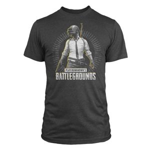 JINX T-SHIRT PUBG LEVEL 3 PREMIUM TEE-LARGE-CHARCOAL HEATHER