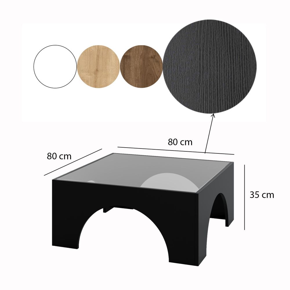 Stakleni stolić za kafu Seine Black Transparent slika 7
