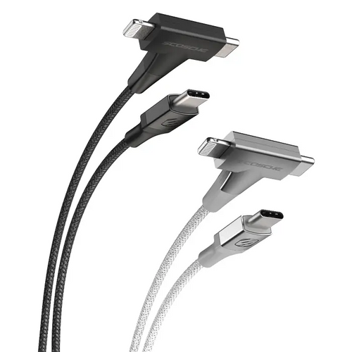 SCOSCHE, Strikeline 2-u-1 USB-C®/Lightning® kabel, 1.2m, crni slika 1