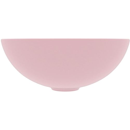 Kupaonski umivaonik od keramike mat ružičasti okrugli slika 21