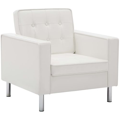 Fotelja od umjetne kože bijela slika 35