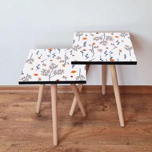 Nesting stolovi 2Shp172 - (2 komada) - boje: bijela, mornarsko plava, narandžasta