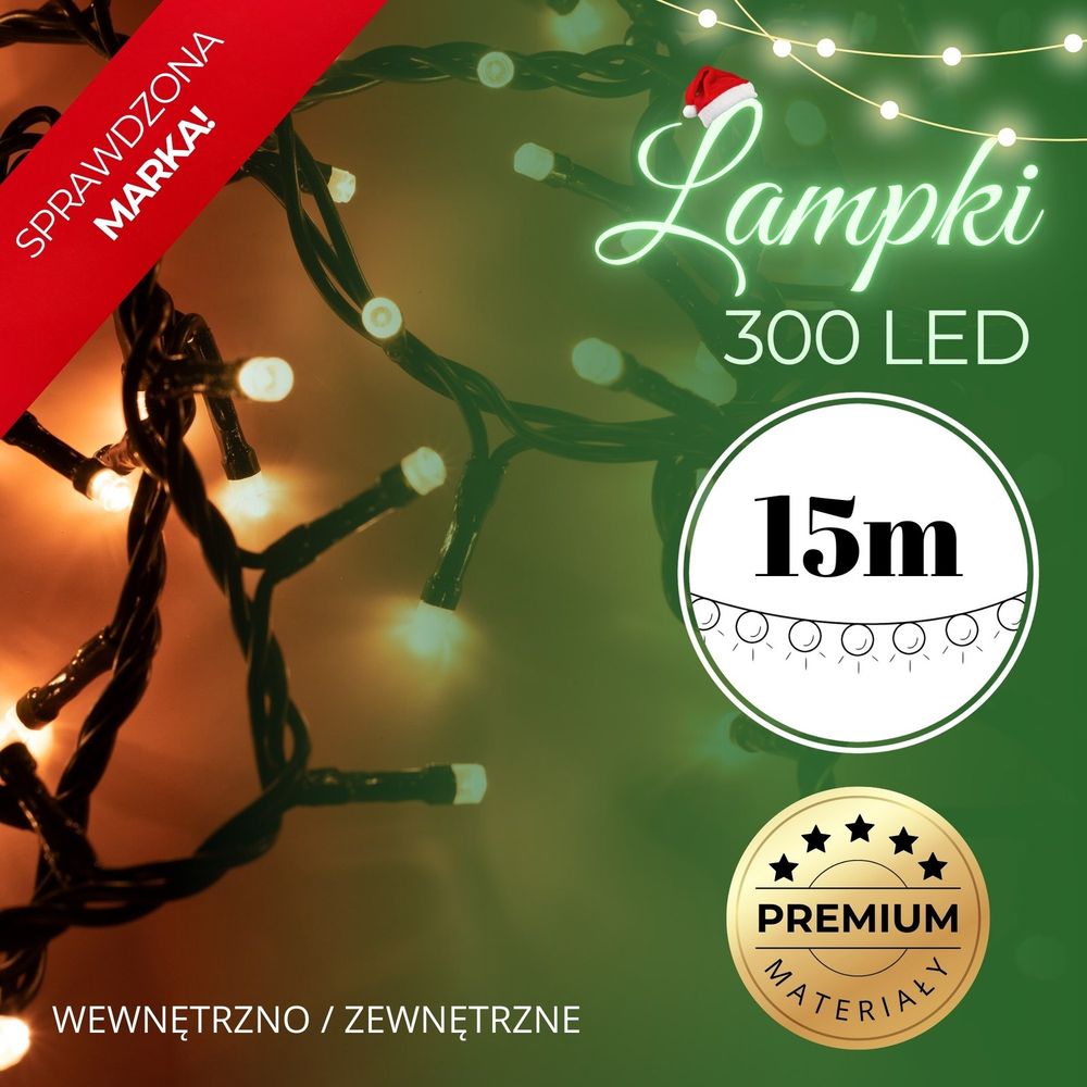 Božićne lampice – 300 LED, toplo bijela slika 9