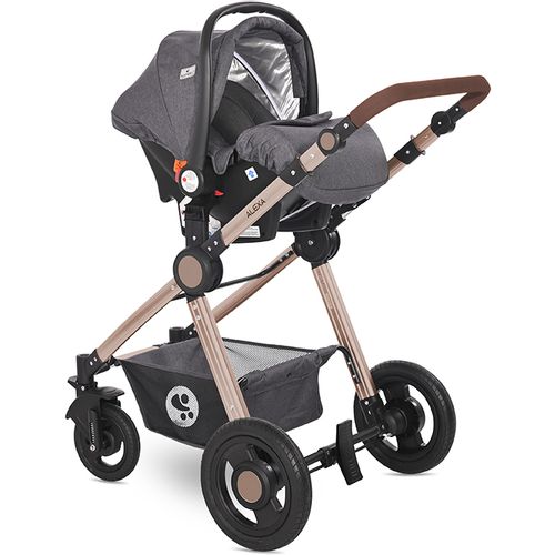 LORELLI ALEXA LUXE Kolica 3u1 Black: Košara + Autosjedalica + Zimska Navlaka (0mj+) - (do 15kg/96cm) slika 8