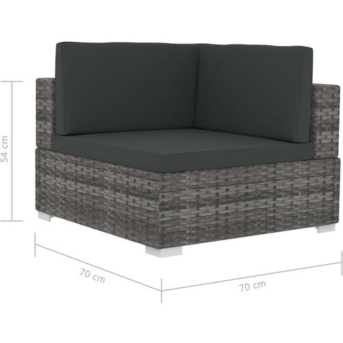 Modularne kutne fotelje s jastucima 2 kom od poliratana sive slika 5