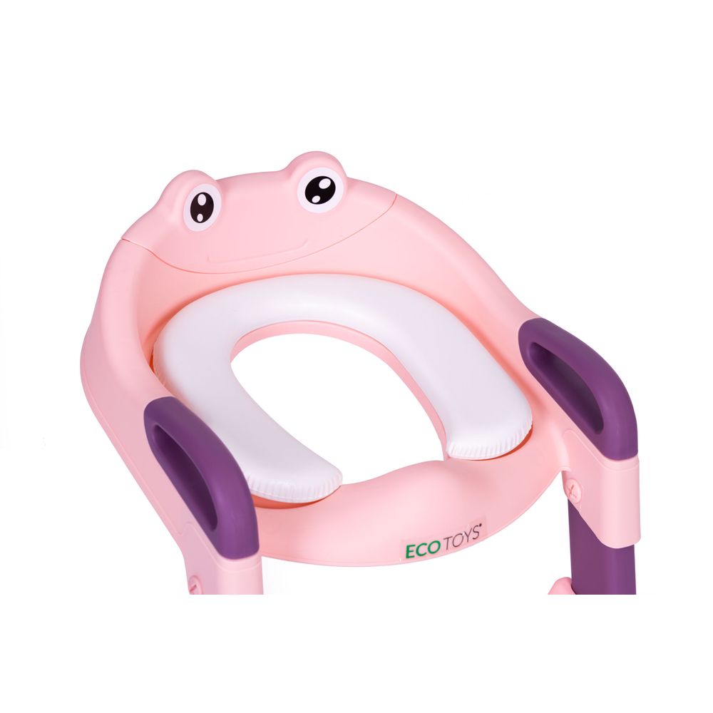 WC daska za djecu sa stepenicama i ljestvama, roza, ECOTOYS slika 6