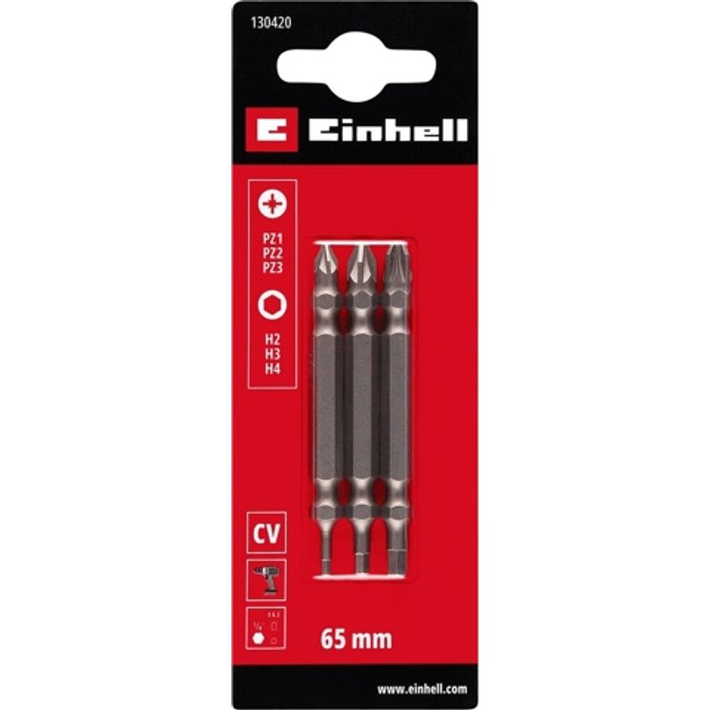 Set 3 dvostrana bita, 65 mm, PZ/Hex slika 2