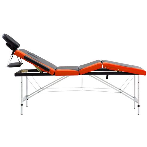 Sklopivi masažni stol s 4 zone aluminijski crno-narančasti slika 5
