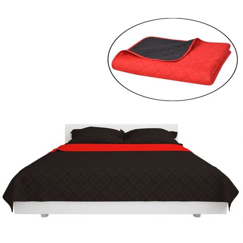 131554 Double-sided Quilted Bedspread Red and Black 230x260 cm slika 26