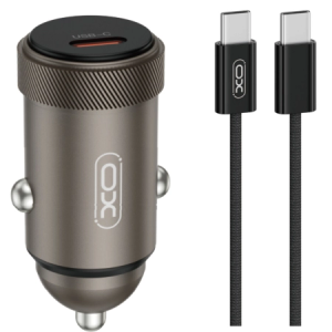 XO Auto punjač 30W + Type-C kabl CC70, Black