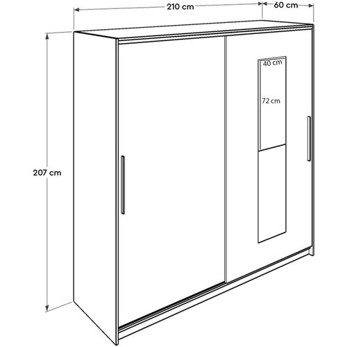 SWD-720-BB-3 White Wardrobe slika 8