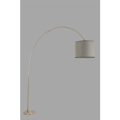 Deve Boynu Mat Krom Lambader Pramit Hasır Gri Abajurlu Anthracite Floor Lamp slika 2