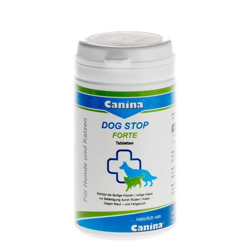 Canina Dog Stop Forte Tabletten, za neutraliziranje mirisa ženki u tjeranju, tablete za pse i mačke, 50 g (60 tableta) slika 1