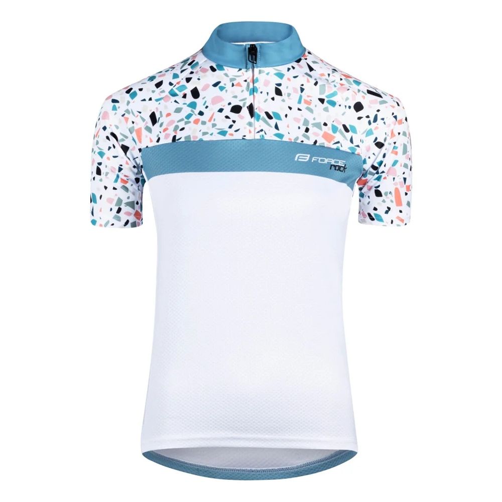 Force Majica za biciklizam Rock White/Turquise slika 1