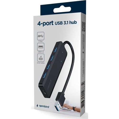 UHB-U3P4P-02 Gembird 4-port USB 3.1 + USB-C za napajanje HUB slika 1