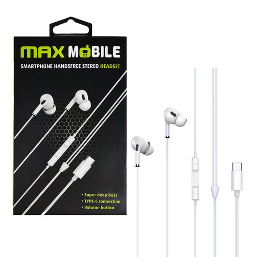 MAXMOBILE slušalice handsfree WE08 TYPE-C bijela slika 1