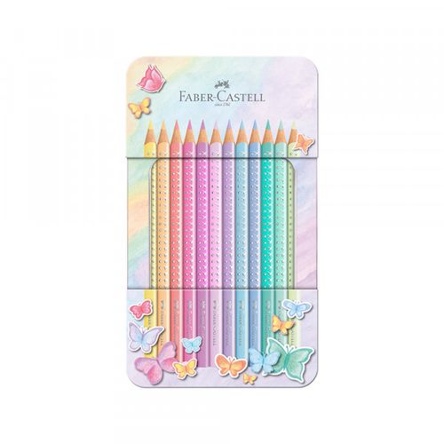 Drvene bojice Faber Castell Grip Sparkle pastel metalna kutija 1/12 201910 slika 2