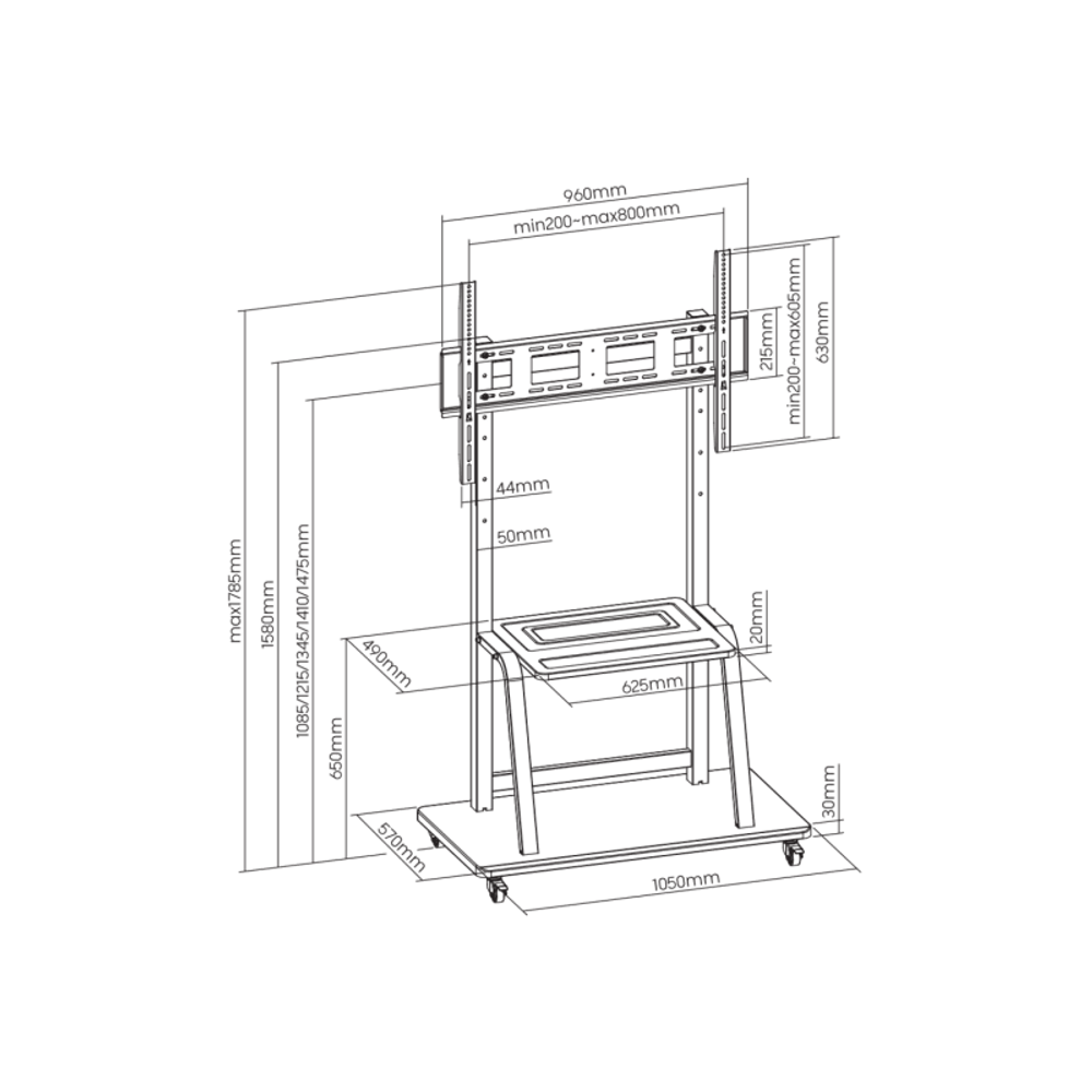 SBOX Podni stalak FS-1035 (37-100"/150kg/800x600) slika 6