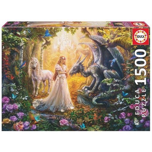 Dragon Princess and Unicorn puzzle 1500pcs slika 1