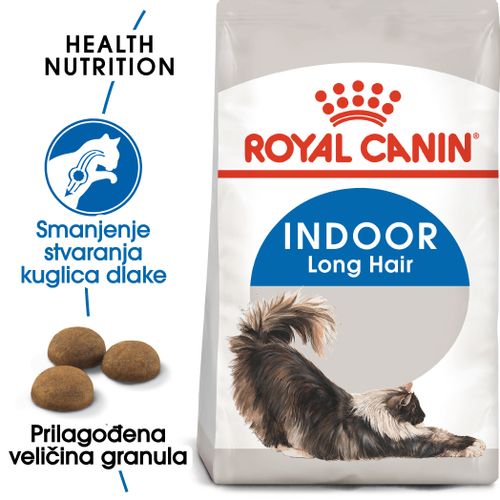 ROYAL CANIN FHN Indoor Long Hair, potpuna i uravnotežena hrana za odrasle kućne mačke duge dlake (1-7 godina), 2 kg slika 4