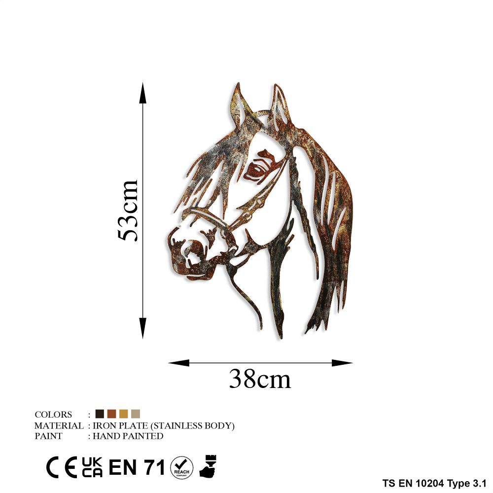 Decorative metal wall accessory Horse - 3, colour: multicolor slika 7