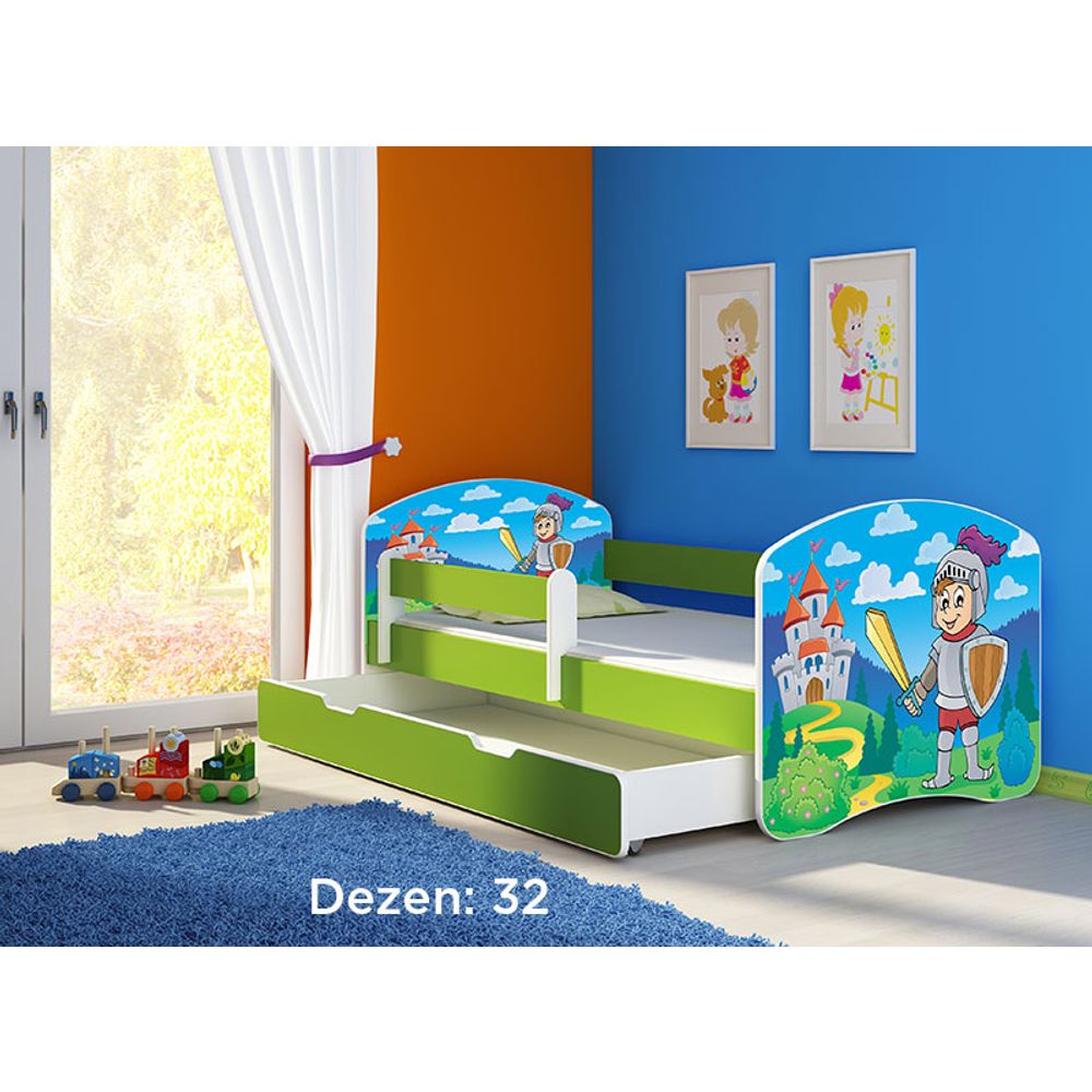 ACMA Dječiji krevet Acma II sa ladicom Green - 180x80cm - Dezen 32 slika 2