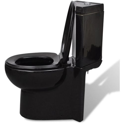 Kutna crna WC školjka od keramike slika 10
