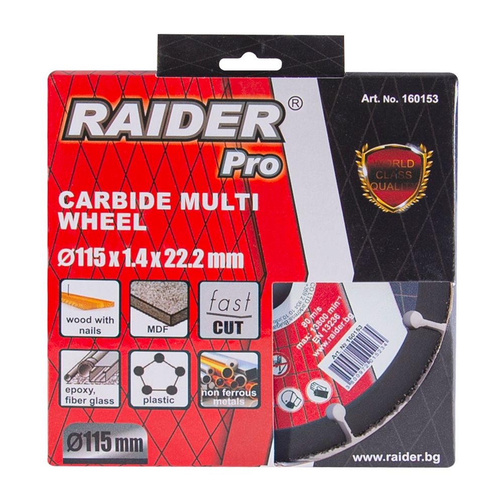 RAIDER Carbide Multi Wheel rezna ploča, 115x22,2 mm slika 2