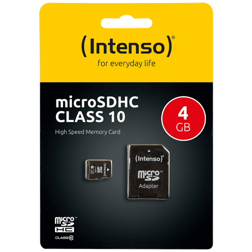 (Intenso) Micro SD Kartica 4GB Class 10 (SDHC &amp; SDXC) sa adapterom - SDHCmicro+ad-4GB/Class10 slika 1