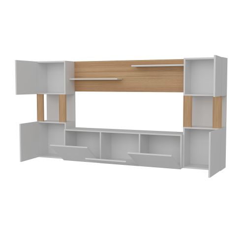 Woody Fashion TV jedinica, Lore - White, Teak slika 6