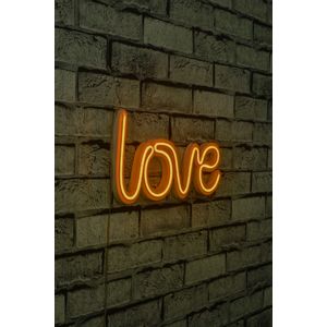 Wallity Ukrasna plastična LED rasvjeta, Love - Yellow