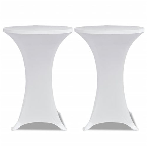 Bijeli rastežljiv stolnjak za stolove Ø70 2 kom slika 19