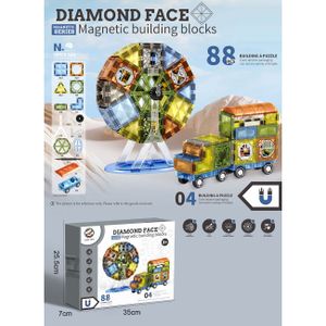 Magnetne pločice za slaganje Diamond Face 88kom