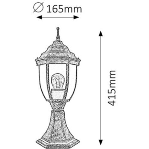Rabalux Nizza spoljna lampa42cmE27 60W staro zlato IP43 Spoljna rasveta slika 2