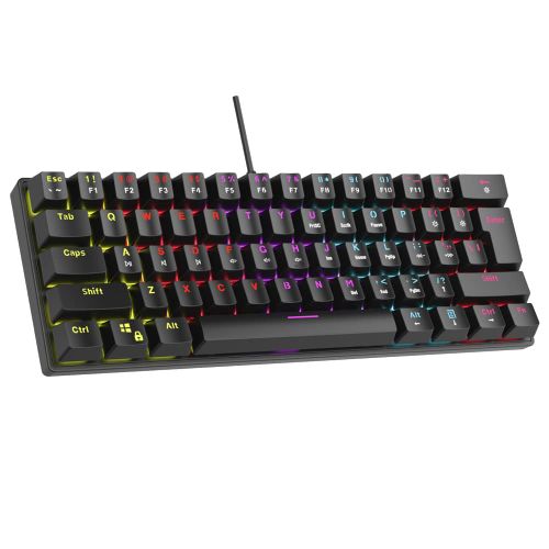 Rampage plower k60 black us layout wrist support blue switch gaming keyboard slika 3