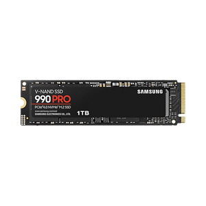 Samsung MZ-V9P1T0BW M.2 NVMe 1TB SSD, 990 PRO, PCIe Gen4.0 x4, Read up to 7450 MB/s (single sided), Write up to 6900 MB/s, 2280