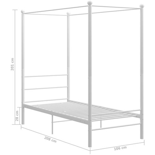 Okvir za krevet s nadstrešnicom bijeli metalni 100 x 200 cm slika 6