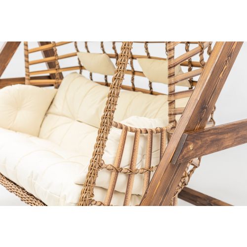 Girne - Cream Cream Garden Double Swing Chair slika 5