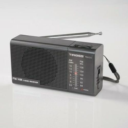 Tiross prijenosni mini radio na baterije, crni slika 1