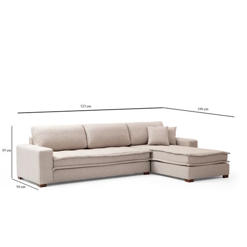 Atelier Del Sofa Kutna garnitura, LENA, desna, boja pijeska, Lena Corner (L3-CHL) - Sand Beige slika 4