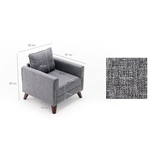 Atelier Del Sofa Fotelja BELLA siva, Bella Armchair - Gey slika 6