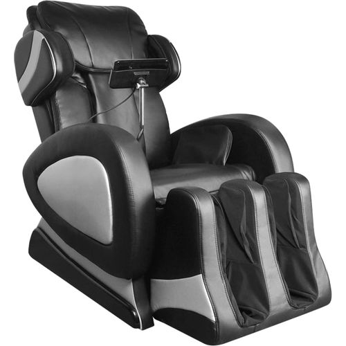 Masažna fotelja od umjetne kože crna sa ekranom slika 43